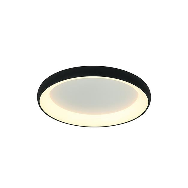 ΦΩΤΙΣΤΙΚΟ ΟΡΟΦΗΣ LED DIMMABLE ΣΤΡΟΓΓΥΛΟ ΜΑΥΡΟ Αλουμίνιο Φ60xh8.5