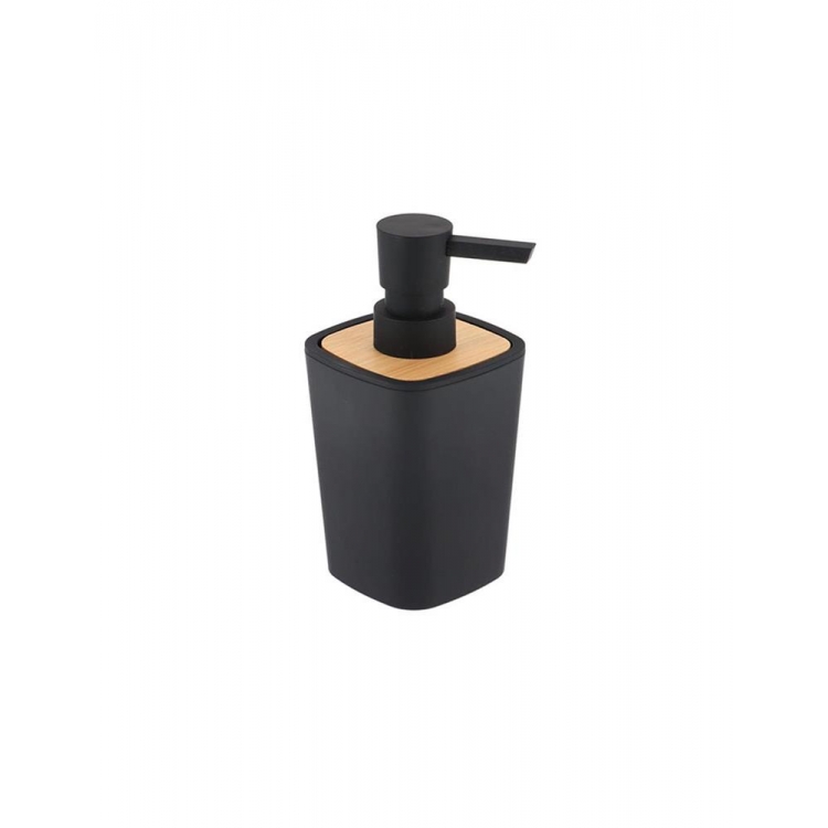 DISPENSER ΜΠΑΝΙΟΥ RUBBER ΜΕ BAMBOO ΜΑΥΡΟ Συνθετικό