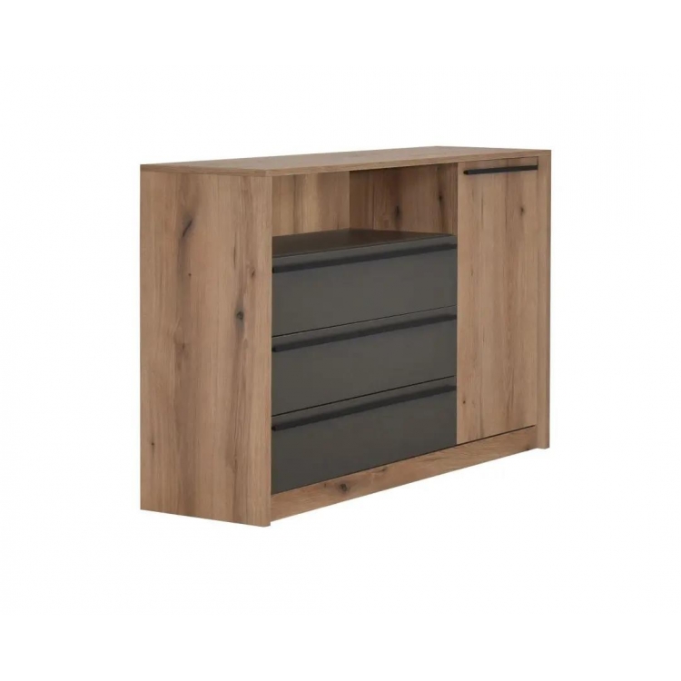 ΣΥΡΤΑΡΙΕΡΑ ΜΠΟΥΦΕΣ KALIOPA KOMODA 1V3F ARTISAN/GREY Μελαμίνη 147.5x38.5xh91