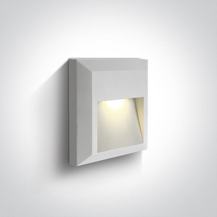 LED WALL LIGHT 2W WW DARK LIGHT IP65 230V One Light  12.5*12.5*2.7 ΕΚ.