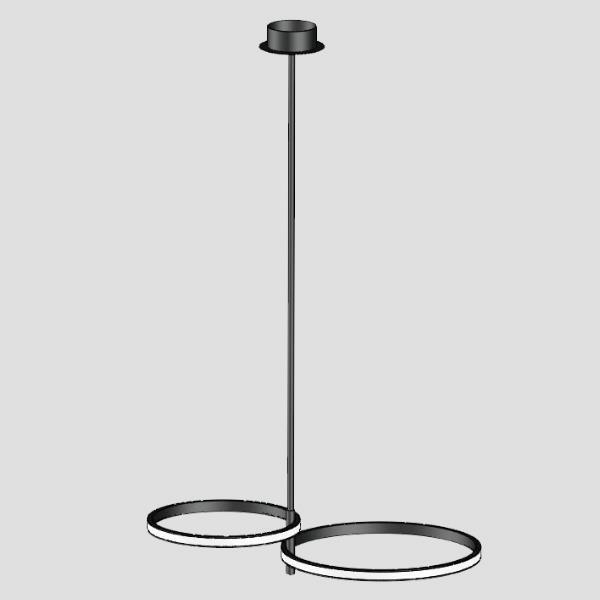 ARTE ILLUMINA ΦΩΤΙΣΤΙΚΟ ΚΡΕΜΑΣΤΟ 2ΦΩΤΟ LED 30W ΜΑΥΡΟ Μέταλλο 60*36*Υ112