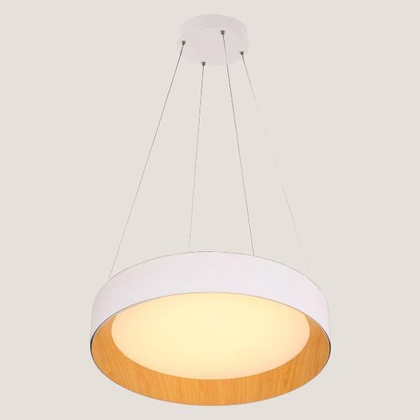 ΦΩΤΙΣΤΙΚΟ ΚΡΕΜΑΣΤΟ ΣΤΡΟΓΓΥΛΟ LED 50W 3000Κ Φ60X11 ΛΕΥΚΟ/ΞΥΛΟ ΔΡΥΣ Μέταλλο 60*60*150