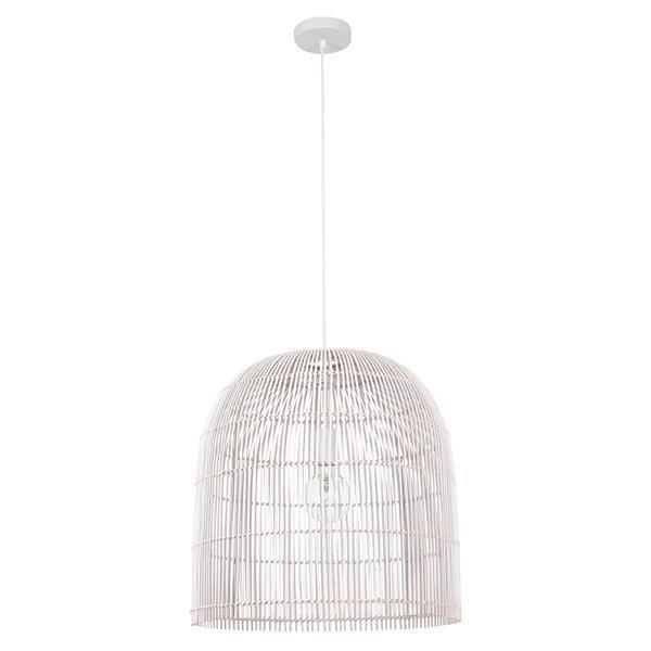 ΦΩΤΙΣΤΙΚΟ ΚΡΕΜΑΣΤΟ ΜΟΝΟΦΩΤΟ Ε27 MAX 60W D500X500 RATTAN ΛΕΥΚΟ Μέταλλο 50*50*50