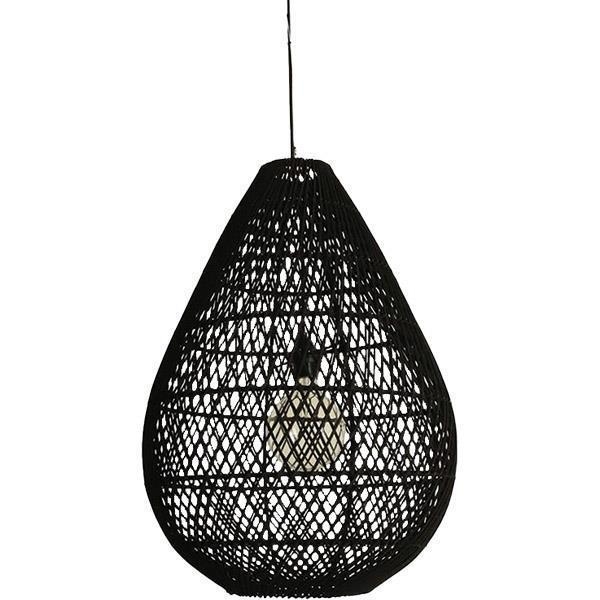 ΦΩΤΙΣΤΙΚΟ ΚΡΕΜΑΣΤΟ ΜΟΝΟΦΩΤΟ Ε27 MAX 60WD370X500 RATTAN ΜΑΥΡΟ Μέταλλο 37*37*50