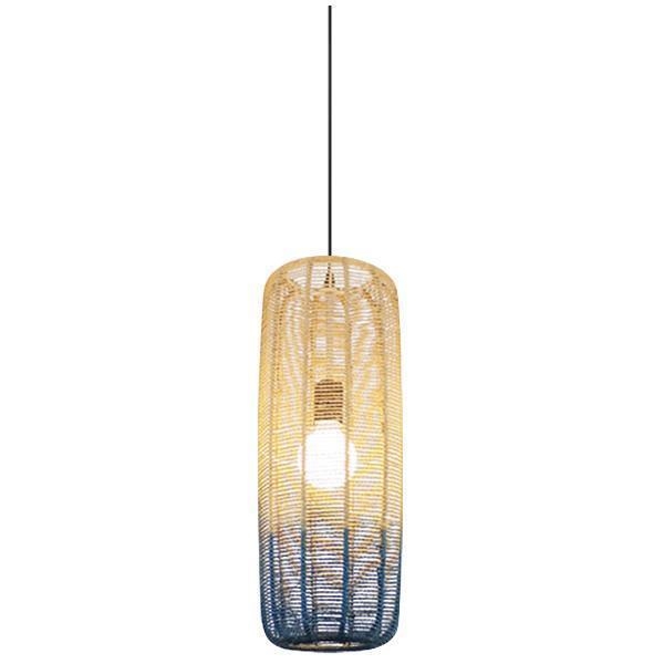 ΦΩΤΙΣΤΙΚΟ ΚΡΕΜΑΣΤΟ ΜΟΝΟΦΩΤΟ Ε27 D220*H520 RATTAN ΑΣΠΡΟ ΓΑΛΑΖΙΟ Σίδερο 22*22*52Y