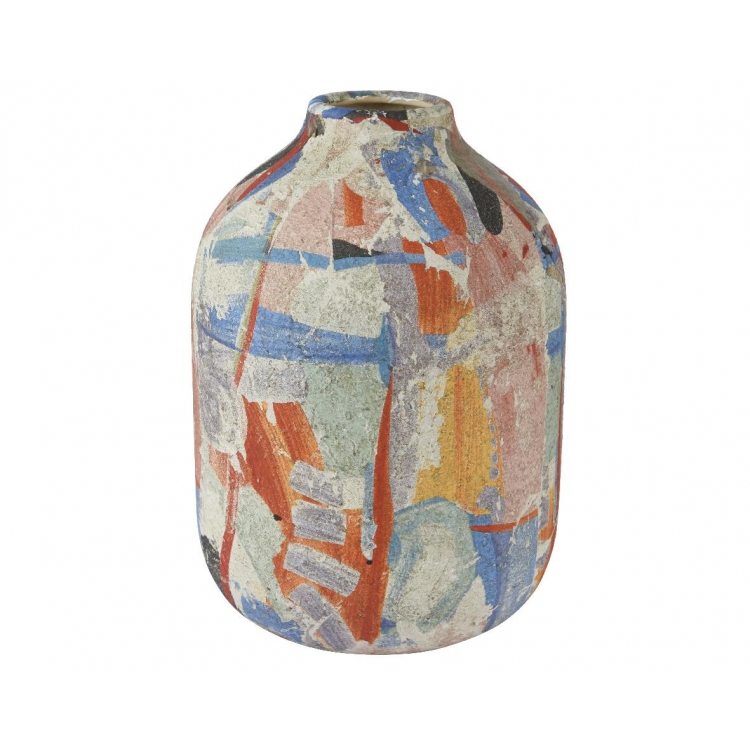 ΒΑΖΟ ΚΕΡΑΜΙΚΟ STONEWARE ΣΤΡΟΓΓΥΛΟ ΠΟΛΥΧΡΩΜΟ - KAEMINGK PORTUGAL Stoneware 14*Y20