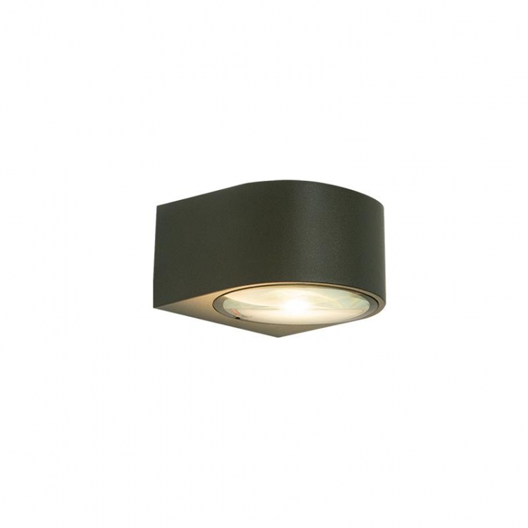 ΦΩΤΙΣΤΙΚΟ ΤΟΙΧΟΥ ΕΞΩΤΕΡΙΚΟΥ ΧΩΡΟΥ LED 5W 3000K ΓΡΑΦΙΤΗΣ ΑΛΟΥΜΙΝΙΟΥ Γυαλί Μ0.11Π0.10Υ0.061