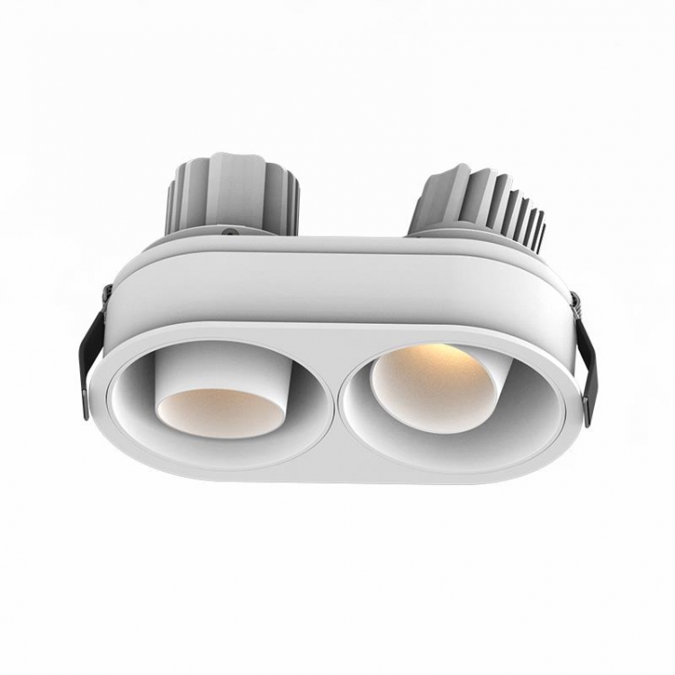 ΧΩΝΕΥΤΟ ΚΙΝΟΥΜΕΝΟ DOWNLIGHT LED ΣΠΟΤ 2x10W 3000K ΛΕΥΚΟ IP44 Αλουμίνιο Μ0.171Π0.091Υ0.091
