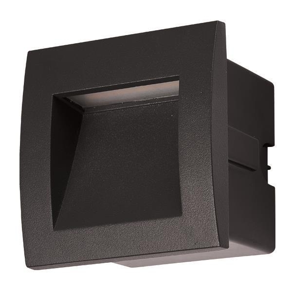 ΦΩΤΙΣΤΙΚΟ ΧΩΝΕΥΤΟ LED 3W IP54 220-240V 90X90X70MM ΜΑΥΡΟ PRO Γυαλί Μ0.09Π0.09Υ0.07