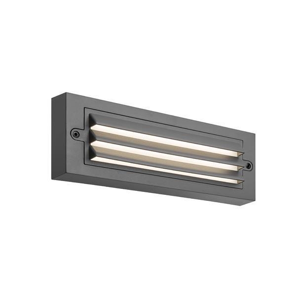 ΦΩΤΙΣΤΙΚΟ ΤΟΙΧΟΥ ΜΕ ΓΡΙΛΙΕΣ LED 6W 255x42x90 3CCT IP65 ΓΡΑΦΙΤΗΣ \