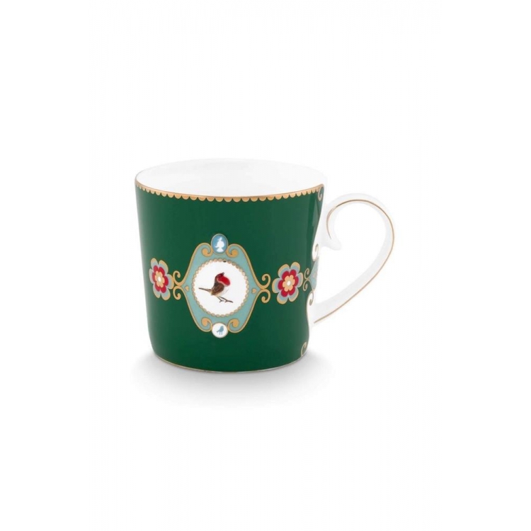 Κούπα Small Love Birds Medallion Σκούρο Πράσινο Πορσελάνη Μ0.113Π0.074Υ0.074