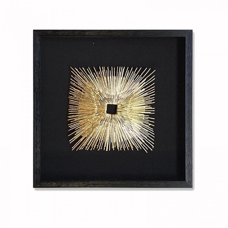 ΔΙΑΚΟΣΜΗΤΙΚΟΣ ΠΙΝΑΚΑΣ SHADOW BOX ΜΑΥΡΟ-ΧΡΥΣΟ Ξύλο Μ0.60Π0.60Υ0.04