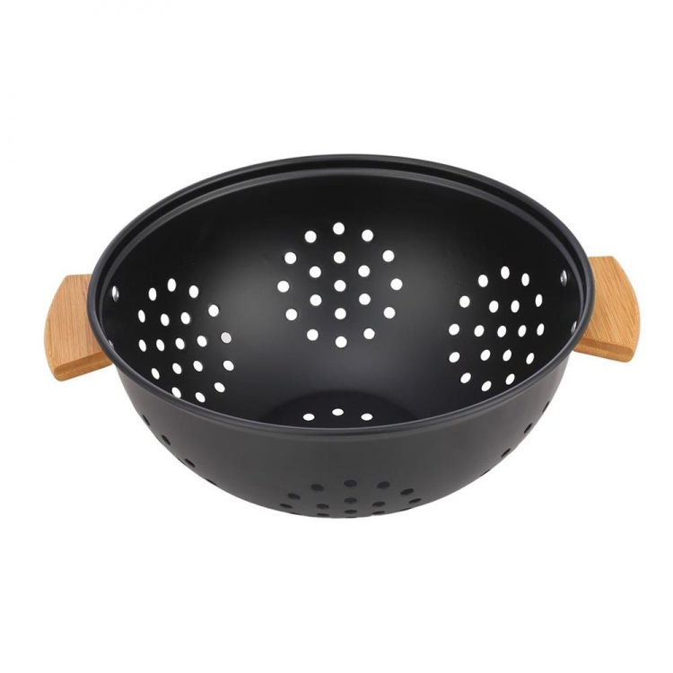 PREMIUM BLACK ΣΟΥΡΩΤΗΡΙ 24CM ME ΞΥΛΙΝΕΣ ΛΑΒΕΣ Μέταλλο M0.30Π0.25Υ0.09