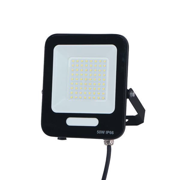 ΠΡΟΒΟΛΕΑΣ LED SMD 50W ΜΑΥΡΟΣ IP66 6500K PLUS Συνθετικό Μ0.146Π0.17Υ0.031