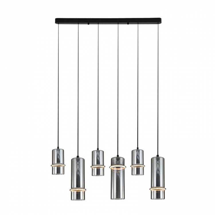 ΚΡΕΜΑΣΤΟ ΓΡΑΜΜΙΚΟ ΕΞΑΦΩΤΟ ΦΩΤΙΣΤΙΚΟ LED 26W 3000K ΚΑΠΝΙΣΤΟ ΓΥΑΛΙ-ΜΑΥΡΟ Μέταλλο Μ1.02Π0.11Υ2.14
