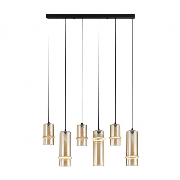 ΚΡΕΜΑΣΤΟ ΓΡΑΜΜΙΚΟ ΕΞΑΦΩΤΟ ΦΩΤΙΣΤΙΚΟ LED 26W 3000K ΣΑΜΠΑΝΙΖΕ ΓΥΑΛΙ-ΜΑΥΡΟ Μέταλλο Μ1.02Π0.11Υ2.14