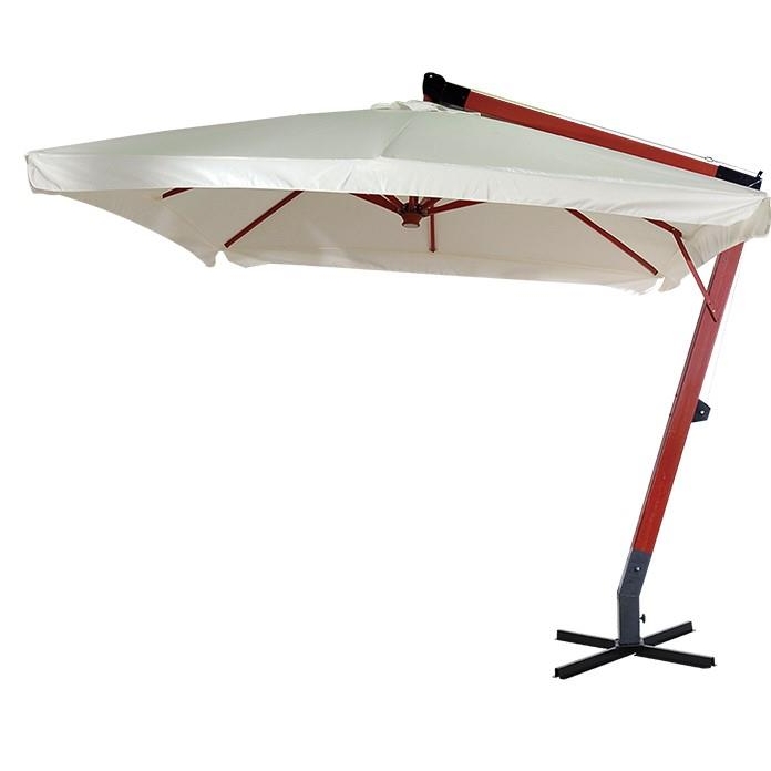 Κρεμαστή Γωνιακή Τετράγωνη Ομπρέλα 300 x 300cm ,Με Ξύλινο Κορμό Ξύλο Μ3.00Π3.00