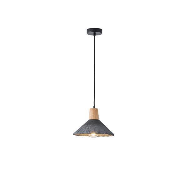 ΦΩΤΙΣΤΙΚΟ ΚΡΕΜΑΣΤΟ RUBBER WOOD & ΤΣΙΜΕΝΤΟ 1XE27 MAX 15W 250X250X180mm ΜΑΥΡΟ ARTE ILLUMINA GESSO Τσιμέντο Φ0.25*Υ1.68