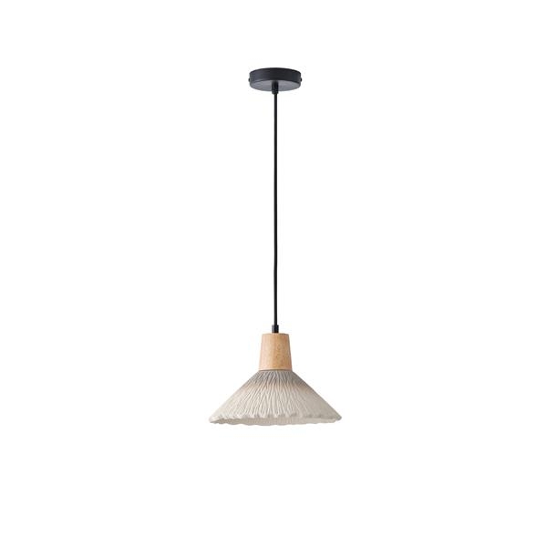 ΦΩΤΙΣΤΙΚΟ ΚΡΕΜΑΣΤΟ RUBBER WOOD & ΤΣΙΜΕΝΤΟ 1XE27 MAX 15W 250X250X180mm ΧΑΚΙ ARTE ILLUMINA GESSO Τσιμέντο Φ0.25*Υ1.68