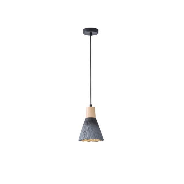 ΦΩΤΙΣΤΙΚΟ ΚΡΕΜΑΣΤΟ RUBBER WOOD & ΤΣΙΜΕΝΤΟ 1XE27 MAX 15W 160X160X220mm ΜΑΥΡΟ ARTE ILLUMINA GESSO Τσιμέντο Φ0.16*Υ1.72