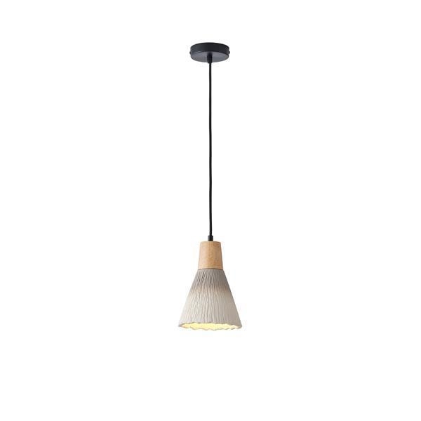 ΦΩΤΙΣΤΙΚΟ ΚΡΕΜΑΣΤΟ RUBBER WOOD&ΤΣΙΜΕΝΤΟ 1XE27 MAX 15W 160X160X220mm ΧΑΚΙ ARTE ILLUMINA GESSO Τσιμέντο Φ0.16*Υ1.72