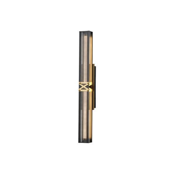 ΑΠΛΙΚΑ TOIXOY ΑΛΟΥΜΙΝΙΟΥ LED 13W 780Lm 3000K 600X100mm ΜΑΥΡΟ -ΧΡΥΣΟ ARTE ILLUMINA LUIS Μέταλλο Μ0.10Π0.08Υ0.60