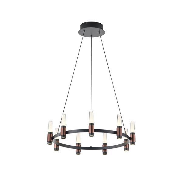 ΦΩΤΙΣΤΙΚΟ ΚΡΕΜΑΣΤΟ ΑΛΟΥΜΙΝΙΟ LED 43W 2580Lm 3000K Φ630XΗ1500mm ΜΑΥΡΟ-ΚΑΦΕ ARTE ILLUMINA VELAS Μέταλλο Φ0.63*Υ1.50