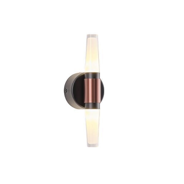 ΑΠΛΙΚΑ TOIXOY ΑΛΟΥΜΙΝΙΟΥ LED 6W 360Lm 3000K Φ80X240mm ΜΑΥΡΟ-ΧΡΥΣΟ ARTE ILLUMINA VELAS Μέταλλο Φ0.08*Υ0.24