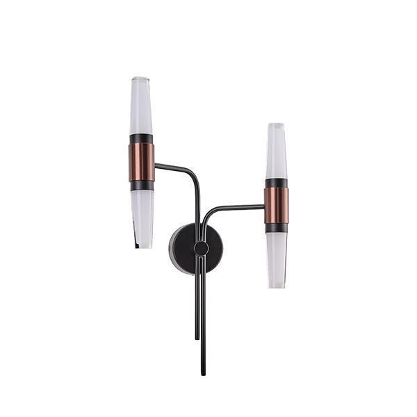 ΑΠΛΙΚΑ TOIXOY ΑΛΟΥΜΙΝΙΟΥ LED 2X6W 720Lm 3000K 420X130mm ΜΑΥΡΟ-ΧΡΥΣΟ ARTE ILLUMINA VELAS Μέταλλο Μ0.230Π0.12Υ0.42