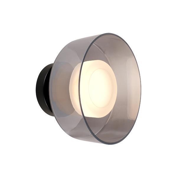 ΑΠΛΙΚΑ ΤΟΙΧΟΥ METAΛΛO-ΓΥΑΛΙ LED 8W 624Lm 3000K 200Χ200mm ΜΑΥΡΟ-ΓΡΑΦΙΤΗΣ ARTE ILLUMINA NIMBUS Μέταλλο Μ0.20Π0.13Υ0.20