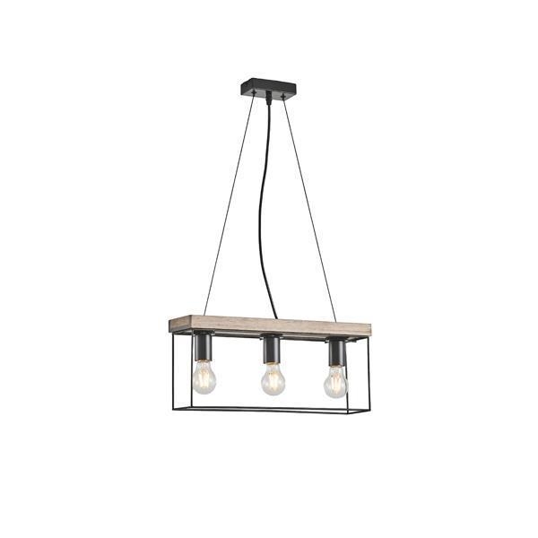 ΦΩΤΙΣΤΙΚΟ ΚΡΕΜΑΣΤΟ ΞΥΛO-ΜΕΤΑΛΛO 3ΦΩΤΟ 3XΕ27 MAX 15W 480x125x1230mm ΜΑΥΡΟ-ΚΑΦΕ ARTE ILLUMINA MULTIPLA Μέταλλο Μ0.48Π0.125Υ1.23