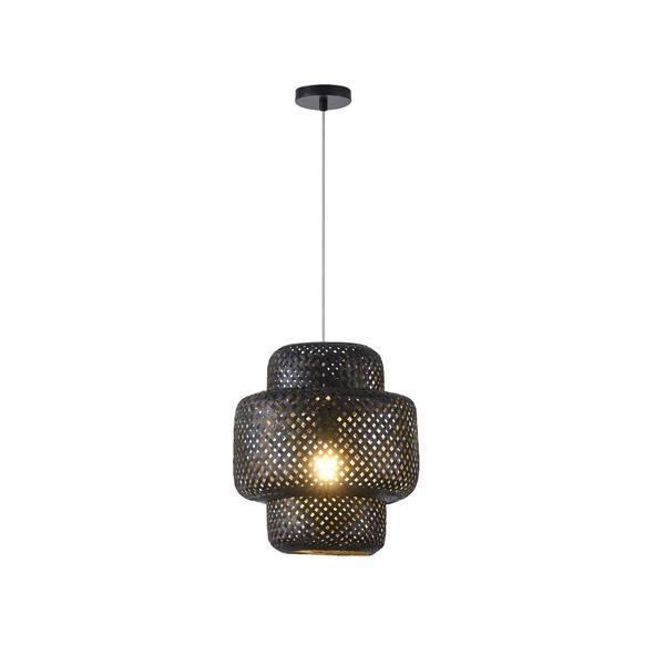 ΦΩΤΙΣΤΙΚΟ ΚΡΕΜΑΣΤΟ BAMBOO 1XE27 Max 15w 310X310X350mm ΜΑΥΡΟ ARTE ILLUMINA AVRA Bamboo Φ0.31*Υ1.48