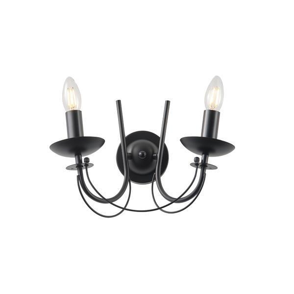 ΑΠΛΙΚΑ TOIXOY ΜΕΤΑΛΛΙΚΗ ΔΙΑΦΑΝΕΣ ΓΥΑΛΙ 2XE27 Max 15w 320X300mm ΜΑΥΡO ARTE ILLUMINA KRISTALLO Μέταλλο Μ0.32Π0.245Υ0.19