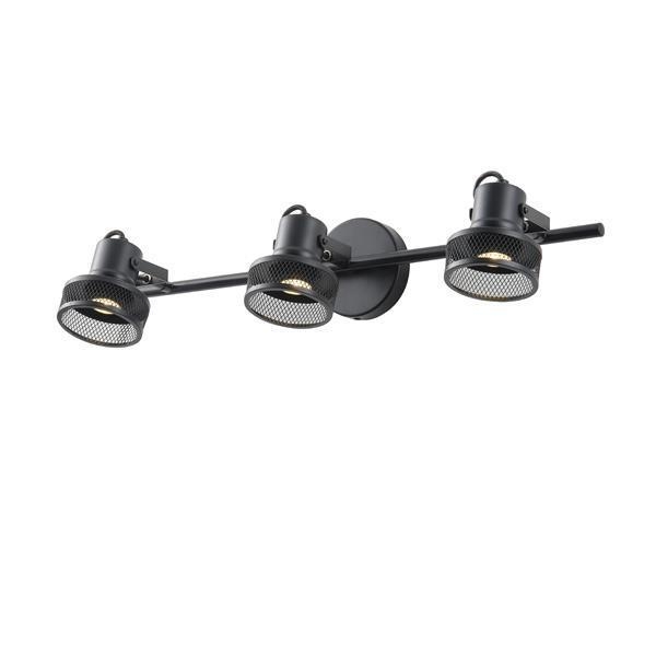 ΣΠΟΤ ΟΡΟΦΗΣ ΤΡΙΠΛΟ ΜΕ ΔΙΧΤΥ E27 Max 15w 640X100X300mm ΜΑΥΡΟ ARTE ILLUMINA SOLUN Μέταλλο Μ0.64Π0.10Υ0.30