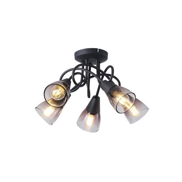 ΣΠΟΤ ΜΕΤΑΛΛΙΚΟ ΜΕ SMOKY ΓΥΑΛΙ 5ΦΩΤΟ 5XE14 D380XH185mm ARTE ILLUMINA CLASSY Μέταλλο Φ0.38*Υ0.185