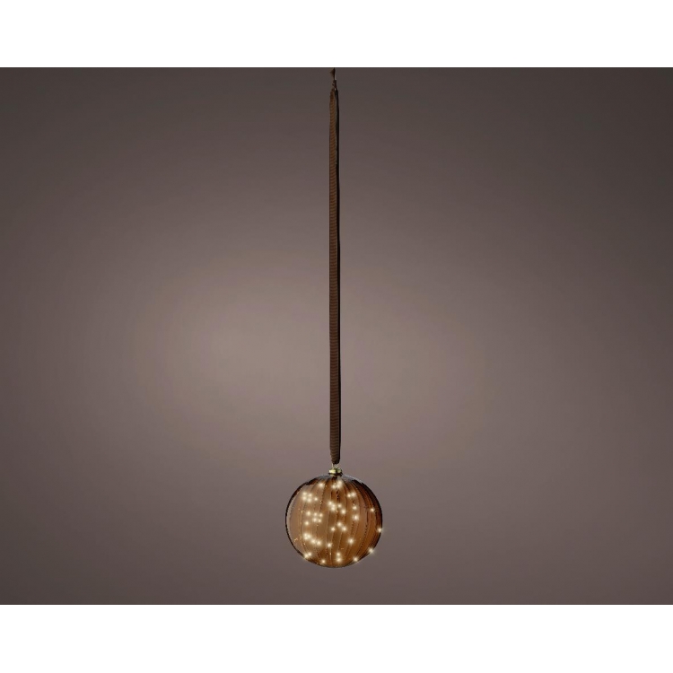 MICRO LED ΚΡΕΜΑΣΤΗ ΓΥΑΛΙΝΗ ΜΠΑΛΑ ΚΑΦΕ ΔΙΑΜΕΤΡΟΥ 20ΕΚ. ΜΕ ΜΠΑΤΑΡΙΑ ΚΑΙ ΧΡΟΝΟΔΙΑΚΟΠΤΗ Γυαλί Φ0.20