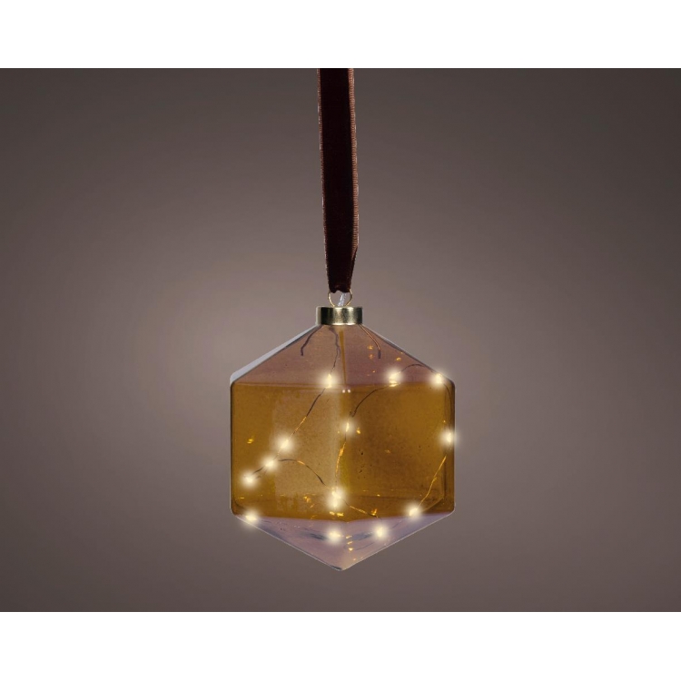MICRO LED ΓΥΑΛΙΝΟ ΚΑΦΕ ΠΟΛΥΓΩΝΙΚΟ ΚΡΕΜΑΣΤΟ ΣΤΟΛΙΔΙ ΜΕ ΜΠΑΤΑΡΙΑ ΚΑΙ ΧΡΟΝΟΔΙΑΚΟΠΤΗ 15X15EK Γυαλί Φ0.15*Υ0.15