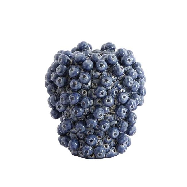 KEΡAMIKO BAZO ΣΚΟΥΡΟ ΜΠΛΕ ME ΣΧΕΔΙΟ BERRIES Lihgt & Living Κεραμικό Φ0.20*Υ0.225