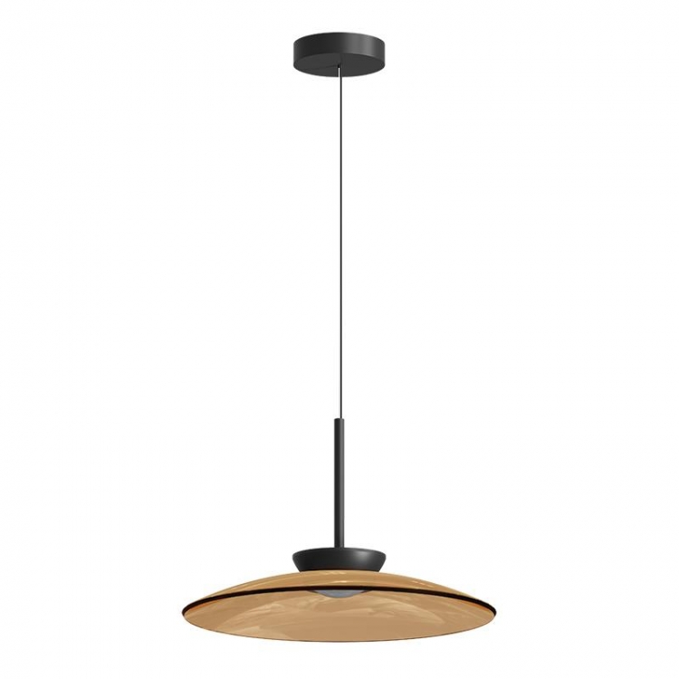 ΜΟΝΟΦΩΤΟ ΚΡΕΜΑΣΤΟ ΦΩΤΙΣΤΙΚΟ LED 31W 2700K-3000K TRIAC ΜΑΥΡΟ ΜΑΤ - ΚΑΣΤΑΝΟΞΑΝΘΟ ΓΥΑΛΙ Γυαλί Φ0.50*Υ0.10