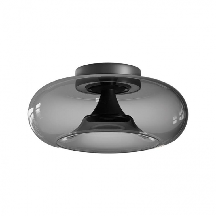 ΠΛΑΦΟΝΙΕΡΑ LED 30W 2700K-3000K TRIAC ΜΑΥΡΟ ΜΑΤ-ΚΑΠΝΙΣΤΟ ΓΥΑΛΙ Μέταλλο Φ0.35*Υ0.162