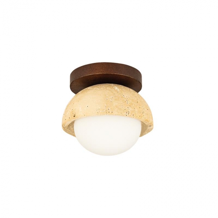 ΑΠΛΙΚΑ ΤΟΙΧΟΥ 1xG9 LED MAX 5W ΦΥΣΙΚΗ ΠΕΤΡΑ - ΚΑΦΕ ΞΥΛΟ - ΓΥΑΛΙ ΟΠΑΛΙΝΑ Γυαλί Φ0.15*Υ0.14