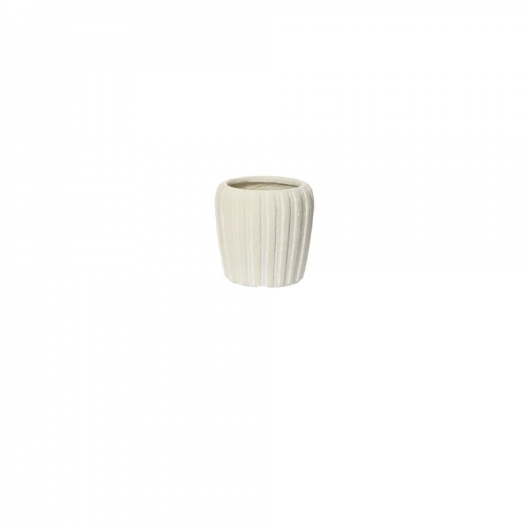 ΛΕΥΚΟ ΚΑΣΠΟ ΜΕ ΡΙΓΕΣ SMALL DECORIS Κεραμικό Φ0.235*Υ0.235
