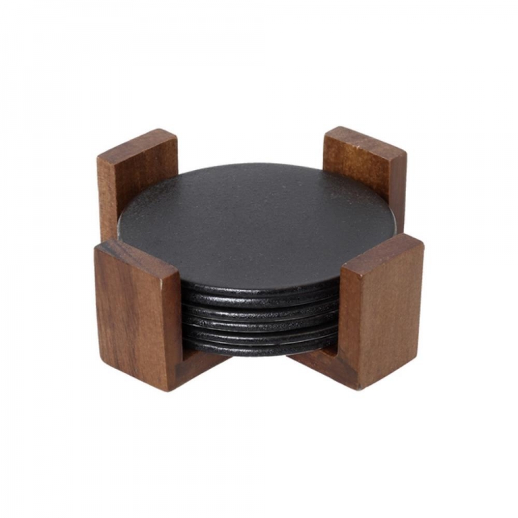 ACACIA ΚΕΡΑΜΙΚΟ ΣΟΥΒΕΡ 6 ΤΕΜΑΧΙΩΝ ΣΕ ΞΥΛΙΝΗ ΒΑΣΗ Stoneware Φ0.10