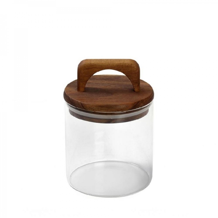 ΓΥΑΛΙΝΟ ΔΟΧΕΙΟ ΜΕ ΚΑΠΑΚΙ ΑΚΑΚΙΑΣ 550ML 10X14,5EK Γυαλί Φ0.10*Υ0.145