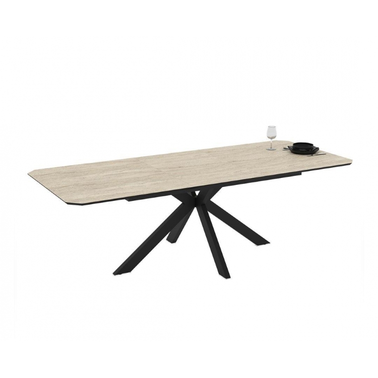 Επεκτεινόμενο τραπέζι δείπνου OPERA HAZAR 180+60x100x76 Μέταλλο M1.80+0.60Π1.00Υ0.76