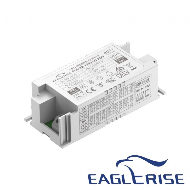 DRIVER DALI -PUSH BUTTON 42W 150-1050mA 2,5-52V EAGLERISE Συνθετικό M0.097Π0.043Υ0.03