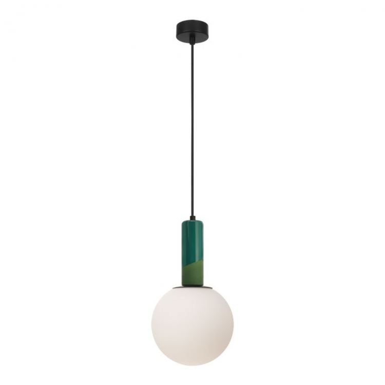 ΚΡΕΜΑΣΤΟ ΜΟΝΟΦΩΤΟ ΦΩΤΙΣΤΙΚΟ 1XE27 LED-G45 7W MAX ΠΡΑΣΙΝΗ ΠΟΡΣΕΛΑΝΗ-ΟΠΑΛΙΝΑ Γυαλί Φ0.20*Υ0.35