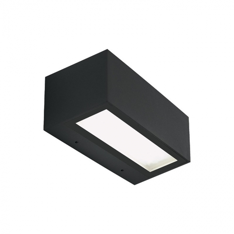 ΦΩΤΙΣΤΙΚΟ ΤΟΙΧΟΥ ΕΞΩΤΕΡΙΚΟΥ ΧΩΡΟΥ LED 2X13.5W 2700K-3000K ΑΛΟΥΜΙΝΙΟΥ ΣΑΓΡΕ ΜΑΥΡΟ Γυαλί Μ0.106Π0.22Υ0.09