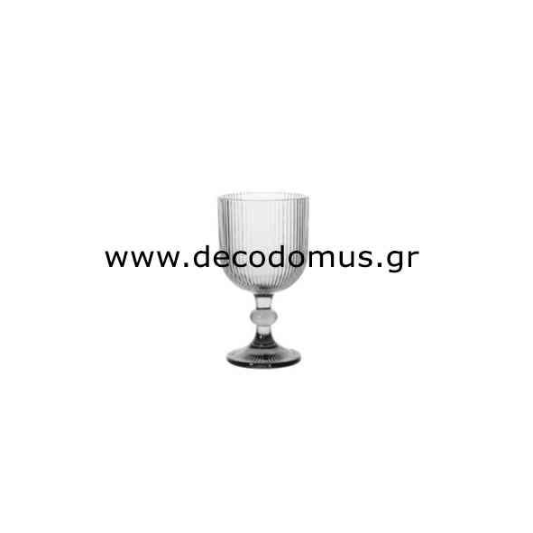 ΠΟΤΗΡΙ ΝΕΡΟΥ ΜΕ ΠΟΔΙ ΔΙΑΦΑΝΟ ΑΝΑΓΛΥΦΟ 365ml 6ΤΜΧ Γυαλί Φ8.8*16.3