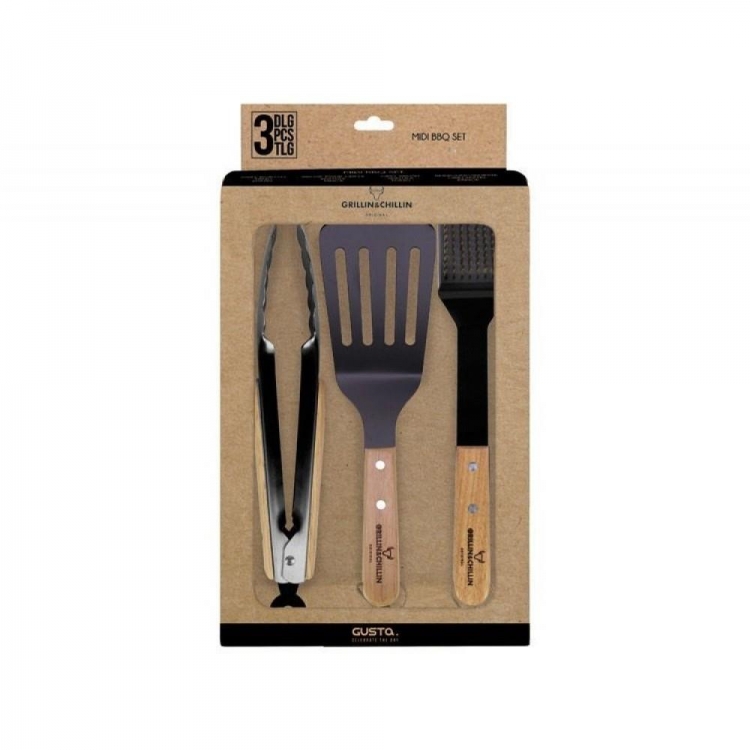 MINI BBQ ΣΕΤ 3 ΤΜΧ Inox 22*38*5